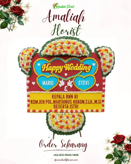 Papan Bunga Pernikahan Baleagung